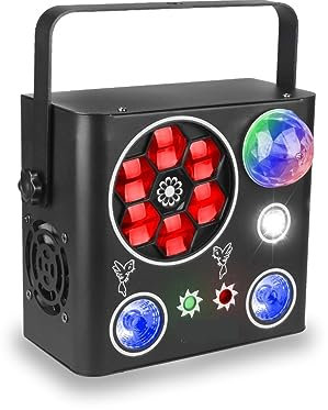 Luci da Palcoscenico, 5IN1 LED Gobo Strobe Dyeing Magic Ball 32 Patterns Proiettore Stage Lighting Effect DJ Disco Party Dance Wedding Lamp(No Remote_A)