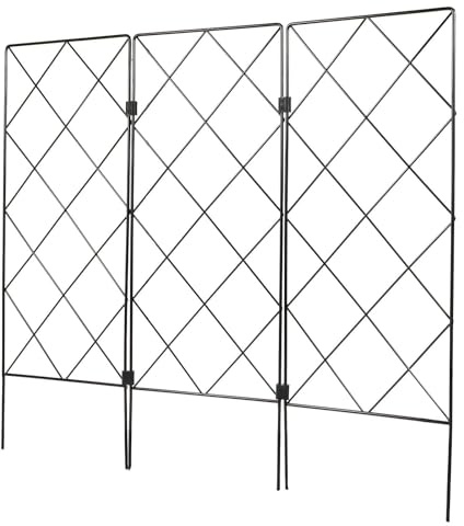 Warmhm Cadre Support pour Plantes Grimpantes Pliable en Fer Robuste 60x53 Cm pour Jardin Balcon Appartement, Support Treillis Jardin Multifunction pour Légumes Fruits Fleurs