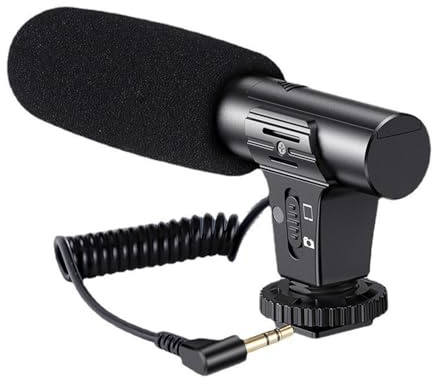 RGYBAO - Micrófonos profesionales para cámaras réflex digitales con batería larga para entrevistas en vivo réflex digitales