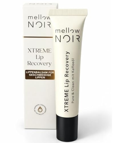 mellow NOIR XTREME Lip Recovery 15ml Anti-Aging Lippenpflege | für raue spröde Lippen, Glättender Lippenbalsam mit Sheabutter & Pfefferminzöl, intensiviert Lippenfarbe