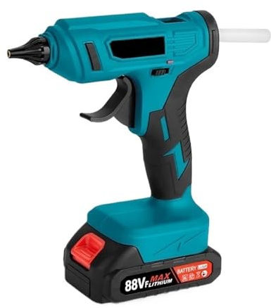 TRDEWR Pistola for Colla A Caldo Senza Fili da 100 W 280 ° C Ricaricabile Portatile con Stick di Strumento Riparazione Fai Te for Batteria 18 V Riscaldamento Rapido(1 Battery)