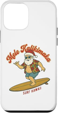 Mele Kalikimaka Surf Santa Hawaii Natale Retro Holiday Custodia per iPhone 12 mini