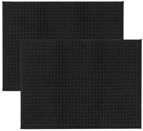 GmwyCzV 2 Piezas Alfombrilla Escurreplatos, 50 x 38 cm Microfibra Alfombra Escurreplatos, Alfombrilla Escurridora, para Platos y Utensilios de Cocina, Ideal para Fregadero y Encimera (Negro)