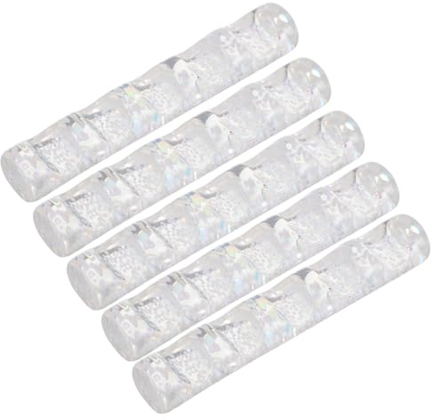 Portaescobillas de 5 Ranuras de Resina Color Claro para Manicura | Pack de 5 Piezas, Base Ensanchada, Almacenamiento Ordenado y Fácil Limpieza
