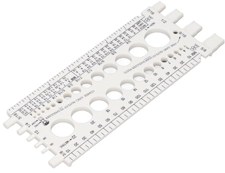 Fafeicy Medidor de Medida de Rosca de Perno de Tuerca, Identificador de Rosca de Plástico para Clasificación y Medición Precisas, Ideal para Taller Doméstico y Uso Industrial (WHITE)