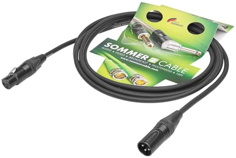 Sommer Cable 3m Mikrofonkabel Club Series MKII 2 x 0,34 mm² XLR 3-pol Neutrik NC3MXX / XLR 3-pol Neutrik NC3FXX-BAG, schwarz - CS0Q-0300-SW
