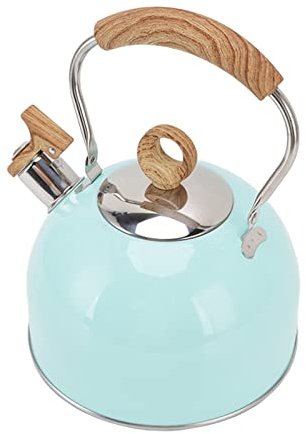 SIXRUN Bouilloire à thé Sifflante en Acier Inoxydable de 2,5 L avec Poignée Portable pour un Usage Domestique, Théière à Eau Chaude Antirouille et Durable pour les Réunions de Famille ou la Cuisine
