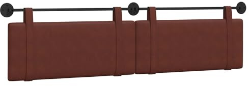 SooIarix Hängevorderseite glänzendes Braun antikes PU Bett Kopfteil 210 x 55 x 5 cm weiches Wandkissen Bett gepolstert mit Wandbefestigung und abnehmbaren Schlaufen vielseitig für Kinderzimmer und