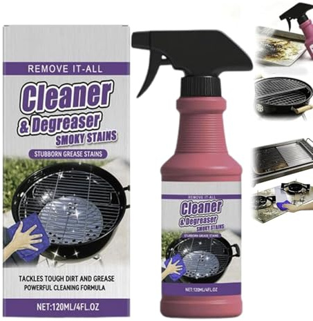 Grill Cleaner & Degreaser Spray, 120ml BBQ Grillreiniger Entfetter, Backofenreiniger, Entfettungsspray Für Backbleche, Roste, Töpfe, Geschirr, Arbeitsflächen, Pfannen