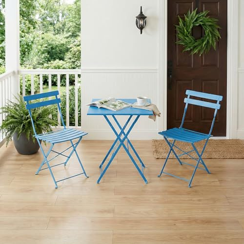 Garvee Table de Bistrot Exterieur Table Carrée et 2 Chaises Pliantes