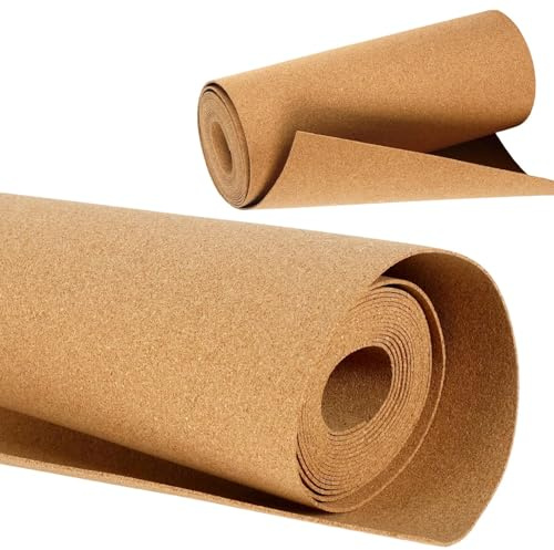 Eulihent Cork Roll 30cmx4m, 2mm Thick Cork Board Roll Bulletin Boards Insulation Sheets Non-Adhesive Large Corkboard Sheet Multipurpose for Walls Decoration, Office, Home, School