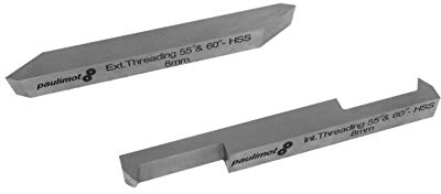 PAULIMOT HSS-Gewindedrehmeißel-Set für Innen- und Außengewinde, 55+60°, 8 mm