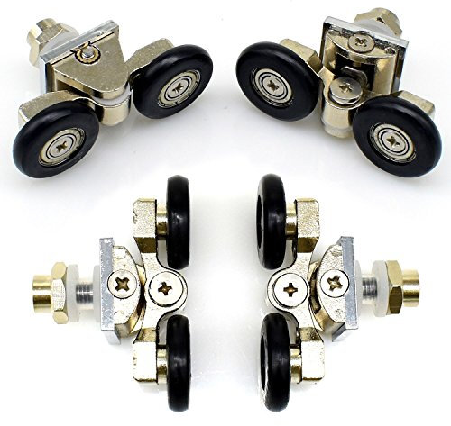 YuanQian Lot de 4 roulettes réglables pour porte de douche 25 mm