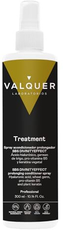 VALQUER Acondicionador Prolongador SBS Sin Aclarado en Spray | Hidrata, Repara y Protege el Cabello Dañado | Con Ácido Hialurónico y Queratina Vegetal | 300 ml