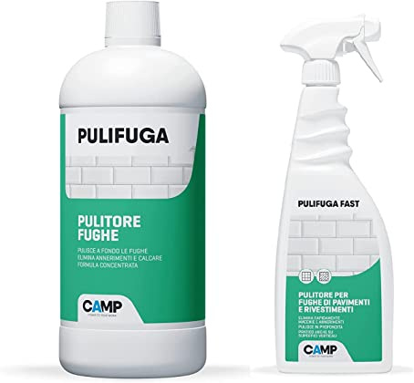 Camp PULIFUGA, Pulitore concentrato in KIT con PULIFUGA FAST detergente per fughe di pavimenti, piastrelle, e rivestimenti