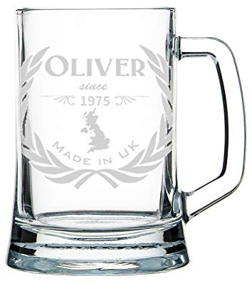 Chope à bière personnalisée - Nom, année, pays