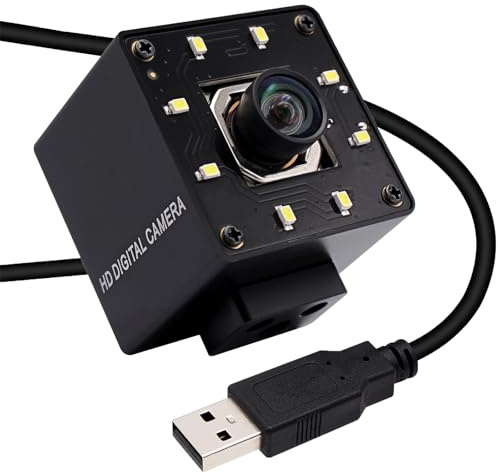 Svpro Cámara USB 4K UHD 30pfs con Sensor IMX415, Mini cámara Plug&Play con ángulo Ancho de 100° sin distorsión, cámara Web con luz LED para Clases/reuniones/transmisión en Vivo, Soporte OTG
