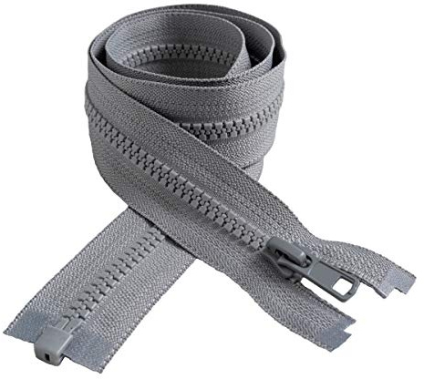 IPEA Cerniera Lampo misura #5 – Lunghezza 65 cm – 2 pezzi – Due Cerniere Divisibili per Abbagliamento Arredamento Cucito Giacche – Zip – Larghezza 30 mm – Colore Grigio