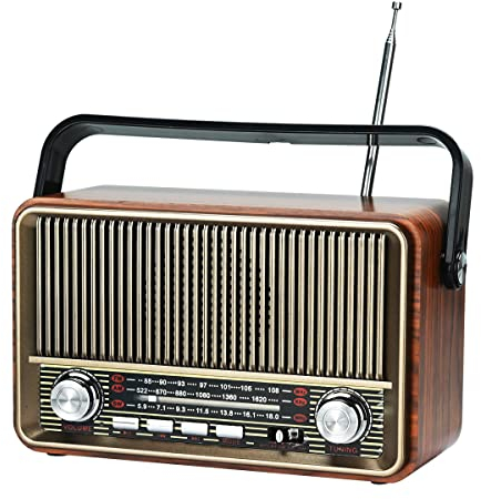 Am SW FM Radio Vintage Retro Portátil, Radio Bluetooth Portatil, USB Incorporado,TF/SD Kart, Entrada AUX, para la decoración del hogar, Regalo