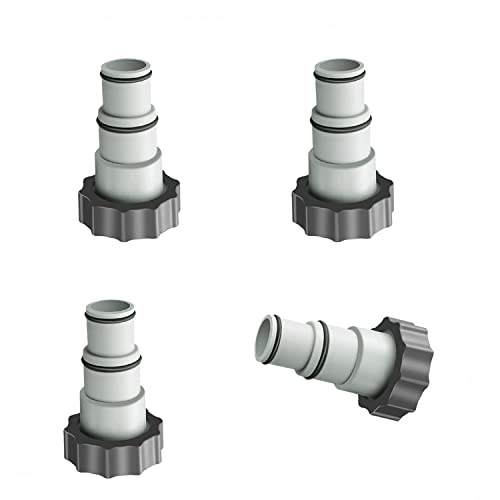 MEISO Adaptador de piscina de 4 piezas, adaptador de manguera serie Intex A con rosca, manguera de diámetro 1,5 pulgadas y 1,25 pulgadas, adaptador de bomba para juegos de piscina