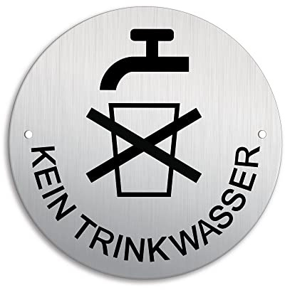 Schild Kein Trinkwasser Ø 100 mm Aluminiumschild Edelstahloptik gelocht Nr.53209-L