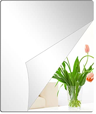 YXYAOLEE Espejo Adhesivo HD sin Espejo de Cristal, Autoadhesivo, Hojas Grandes, lámina de Espejo Flexible, autoadhesiva, acrílico, decoración de Pared, Espejo Decorativo (40 x 30 cm x 2,5 mm)