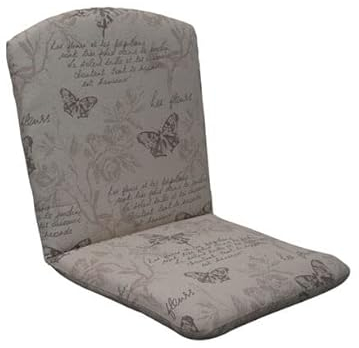 ANGERER Freizeitmöbel GmbH Auflage für Gartenmöbel - Stuhlauflage niedrig Made in Germany (Beige Gemustert Schmetterling)