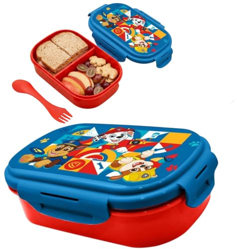 Paw Patrol Boîte à sandwich étanche amusante à 2 compartiments sans BPA, passe au micro-ondes et au lave-vaisselle, parfaite pour l'école