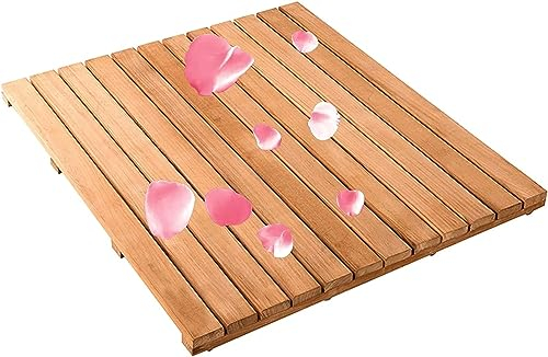 Tapis de douche en bois naturel, planche de douche en bois, tapis de bain en caillebotis en bambou, planche de salle de bain, tapis de spa for bain et douche, personnalisable ( Size : 75x110cm/30x43in