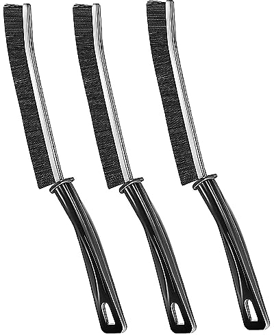 Yeria - Spazzola per la pulizia degli angoli con setole dure, per la pulizia profonda di finestre, bagni, lavelli da cucina e fughe delle piastrelle, 3 pezzi (3 Nero)