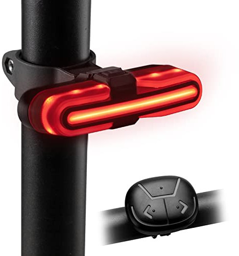 ROCKBROS USB Rechargeable Bike Rear Tail Light with Wireless Remote, IPX6 Waterproof Light with 5 Light Modes, Ultra Bright Smart Taillight for Cycling Safety