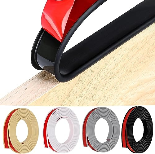 HeiPen U-Form Selbstklebend Möbelkantenband, 5 Meter Flexible TPE Faltbarer Kantenschutz Gummi für Schrankkanten, Abschlussleiste, Deckenkanten, Arbeitsplatten (15mm*5m, Schwarz)