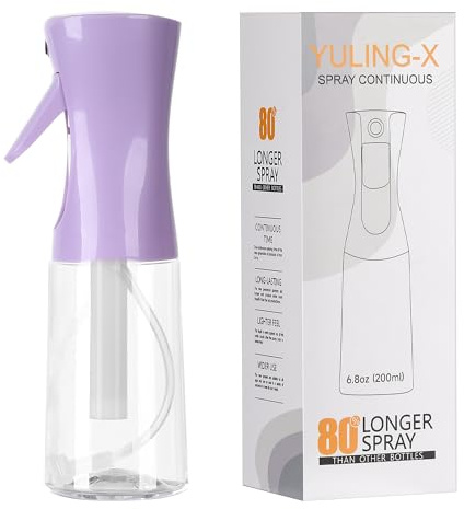 YULING-X hair spray bottle, ultra-fine spray continuous spray bottle (200ml/6.8oz), used for hair design, vegetation, cleaning and skin care - empty, reusable (Purple)