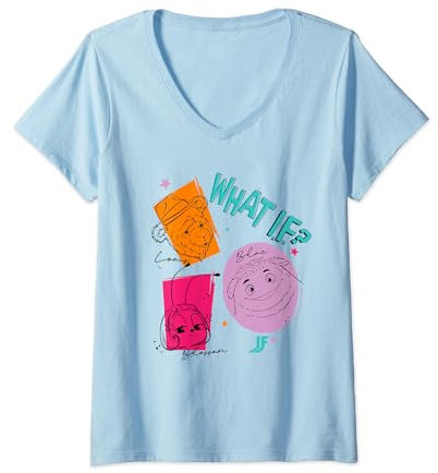Femme IF Movie Imaginary Friends What If Outline T-Shirt avec Col en V