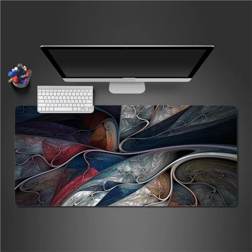 QiHon Gaming Mauspad XXL Blau Rosa Großes Mauspad Schreibtischauflage mit Vernähte Kanten Einer speziellen Oberfläche verbessert Geschwindigkeit und Präzision 700x300x3mm