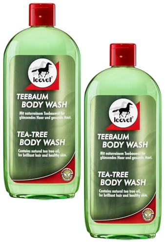 RL24 leovet - Teebaum Body Wash – 2 x 500 ml Flasche (2er Set) | Pferdeshampoo mit Teebaumöl – mindert Juckreiz & Scheuerneigung – Shampoo für Pferde – Pferdepflege für Haut & Haar