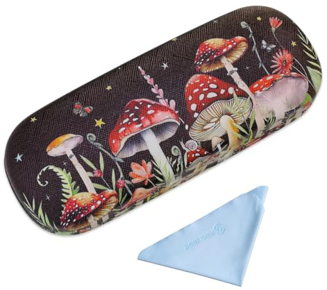 PERFECTSIGHT Hard Shell Eyeglasses Case, Protective Glasses Case, PU Leather Eyeglass Case for Women Men Girls