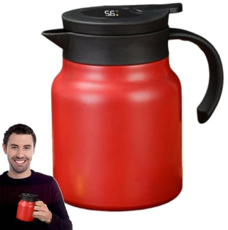 Insulated Carafe, Vacuum Beverage Dispenser, Large-Capacity Hot Water Pitcher, 1l Tea & Coffee Pot, Stainless Steel And Elegant For Women & Men, Home Use