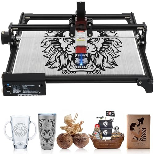 5.5W Laser Engraving Machine, Engraver Cutter with 0.05mm High Precision, Engraving Area 510 x 580mm, Laser Engraver, for Wood Stainless Steel Leather Boardcard