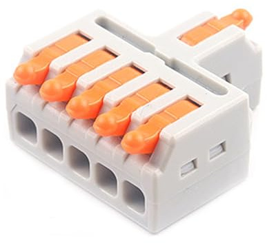 JOYELEC 11 Pezzi Compact Connettore,D1-5 Morsettiere Connettori Elettrici con Polo,Terminali a Collegamento Rapido 1 entrate/5 uscite,cavi 0.08-2.5(4.0) mm²,250V,32A,allungare cavi e fai da te