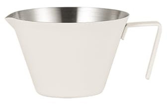 CGUOHU Pentolino Latte Misurino for caffè Espresso da 100 ml con Bilancia Tazza da caffè in Acciaio Inossidabile Bocca affilata con Manico Tazze Graduate Tazze da caffè Bollilatte(White)