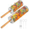 Cestino per Barbecue Girevole - 2 Pezzi Cestello per Griglia Impilabile, Acciaio Inox 304 con Manico in Legno Rimovibile, per Verdure e Carne, Accessori BBQ per Esterni/Campeggio/Grill a Gas