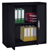 C+P | Stahlschrank mit Flügeltüren | HxBxT 1000 x 1000 x 420 mm | Schwarzgrau