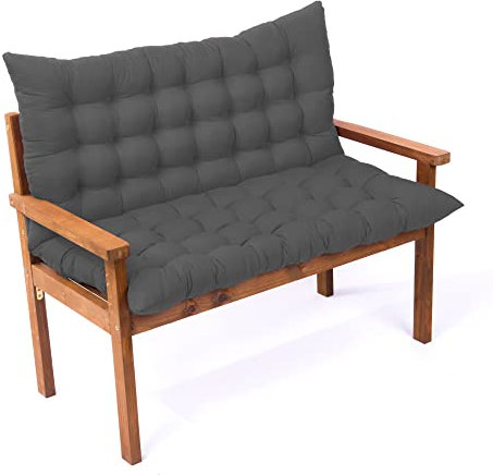 Bankkissen, dick, dunkelgrau, 100 x 100 x 8 cm, für Gartenmöbel, 2-/3-Sitzer, Liege, Sitzpolster, Veranda, Terrasse, Loveseat, Schaukel, Komfort-Zubehör