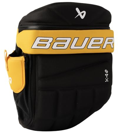 Bauer Boston - Guantes para hockey sobre hielo y hockey en línea, color negro y dorado, aprox. 23 x 14 x 28 cm