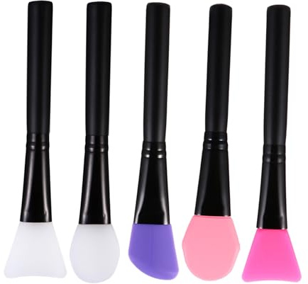 LALADEFIEE Ensemble de 5 Pinceaux Visage en Silicone pour Masque Facial, Design sans Poils, pour Peau Sensible, Usage Professionnel Domicile