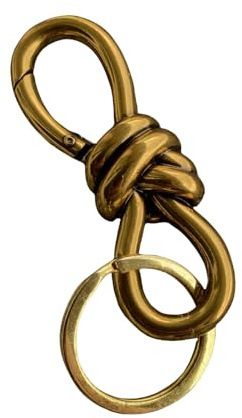 Vauki Gold Twist Knot Moschettone, portachiavi in lega di zinco dal design vintage – Robusto ciondolo a 8 forme per attività all'aperto, borsetta, guinzaglio per cani e auto, regalo per donne e uomini