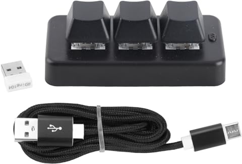 Ouitble Mechanische Tastatur mit 3 Tasten, RGB-Hintergrundbeleuchtung, kabellos, Bluetooth, 2,4 g, USB, anpassbare Makro-Tastatur für Gamer, Programmierer, ABS-Material