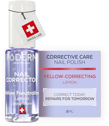 PODERM Vernis à Ongles Soin Correcteur & Perfecteur - Déjaunissant Citron | 8 ML - Restaure la Clarté Naturelle avec Fini Brillant pour Ongles Jaunes et Tachés | Développé par un Podologue en Suisse
