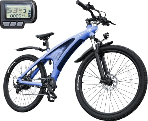 HX Q5 Shark Bicicleta electrica Mountain Adulto para el Commuting, 27.5 EBike, 85 NM, 13Ah y 40-60 km,Amortiguador Delantero Regulable,Frenos de Doble Disco, Bici Eléctrica para Ciclismo